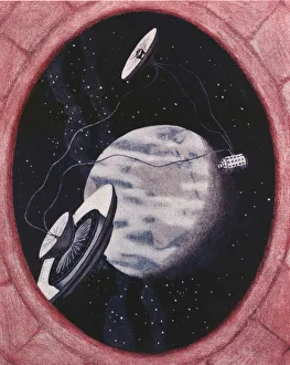 Noordung's Three-Unit Space Station Concept , 1929. Creator: NASA Noordung's Three-Unit Space Station Concept , 1929. Creator: NASA