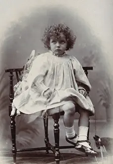 Anticipation Prints: Nora Schuster aged 3, seated, facing forwards, c1895. Creator: Mrs Fred Wilkinson