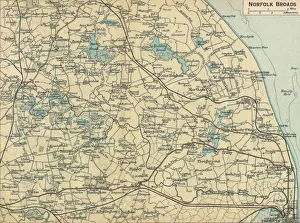 Norfolk Prints: Norfolk Broads, c20th Century. Artist: John Bartholomew