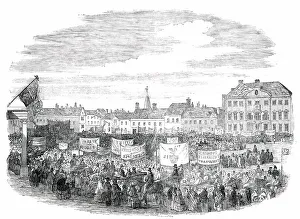 Union Jacks Prints: Norfolk Estuary - the Procession in Lynn, 1850. Creator: Unknown