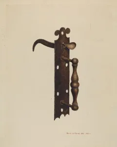 Door Handle Gallery: Norfolk Latch, c. 1939. Creator: Samuel W. Ford