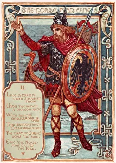 Varangians Collection: The Norseman. From: Columbias Courtship: A Picture History of the United States, 1893