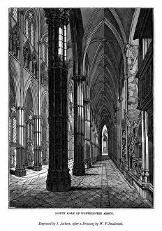 Aisle Gallery: North aisle of Westminster Abbey, 1843. Artist: J Jackson