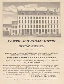 Engraving And Etching Prints: North American Hotel, New York, April 1832. Creator: Unknown