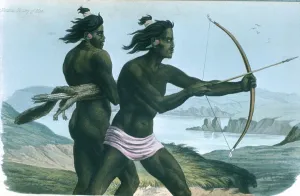 North American San Francisco Indians hunting with bows and arrows, c1840