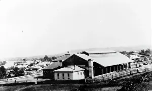 British Colony Prints: North-east end of the Roma Street Railway Station in Brisbane, c1879. Creator: Unknown