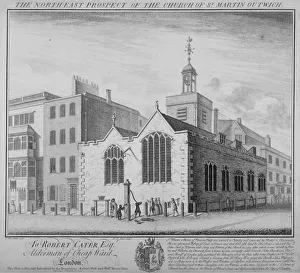 Threadneedle Street Prints: North-east view of the Church of St Martin Outwich