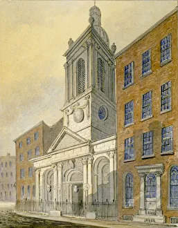 Pearson Prints: North-east view of the Church of St Peter-le-Poer and Old Broad Street