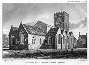 Barnett Gallery: North-east view of St Giless Church, Oxford, 1820.Artist: J Barnett