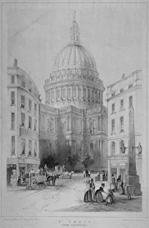 Thomas Colman Prints: North-east view of St Pauls Cathedral, City of London, 1854