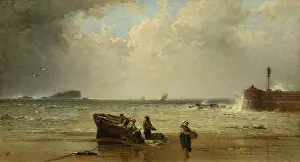 View To Sea Prints: A North Easter - North Berwick, 1874. Creator: James Cassie