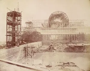 Scaffolding Prints: The North end of the Building from the Reservoir, Crystal Palace, Sydenham, 1852-1854