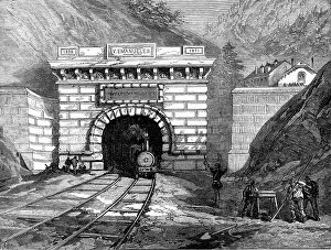 H Rc Prints: North entrance to the Mont Cenis Tunnel: Modane, 1871. Creator: Unknown
