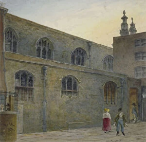 North side of Guildhall Chapel showing the entrance to Cutthroat Alley, City of London, 1820