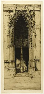 Dy Cameron Prints: The North Porch, Harfleur, 1904. Creator: David Young Cameron