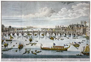 Benjamin Cole Gallery: North prospect of Westminster Bridge, London, c1750
