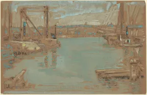 Frederick Childs Hassam Prints: North River Dock, New York, 1901. Creator: Frederick Childe Hassam