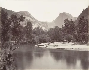 Attributed To Carleton E Prints: North and South Dome, Yosemite, ca. 1872, printed ca. 1876