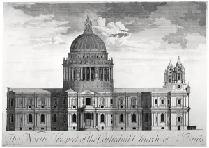 Pauls Cathedral Prints: North view of St Pauls Cathedral, City of London, c1713
