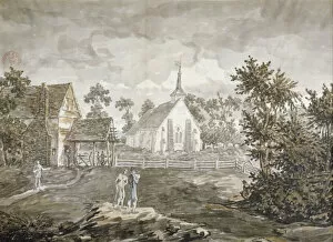 Ealing Gallery: North-west view of the church of St Mary, Norwood, Middlesex, 1795