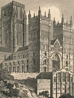 North-West View of Durham Cathedral, c1843. Creator: J Jackson