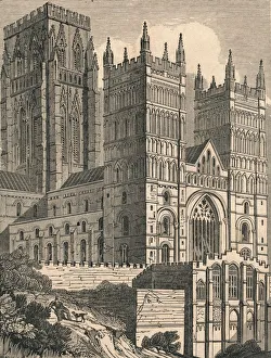 North-West View of Durham Cathedral, c1843. Creator: J Jackson North-West View of Durham Cathedral, c1843. Creator: J Jackson
