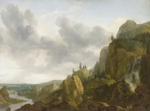 Aldret Van Everdingen Prints: Northern Mountain Landscape with Waterfall, 1647. Creator: Allart van Everdingen