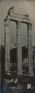 De Prangey Prints: Northwest Facade, Temple of Castor and Pollux, Rome, 1842