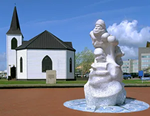 Jonathan Prints: Norwegian Church and Antarctic 100 Memorial, Waterfront Park, Cardiff, Wales