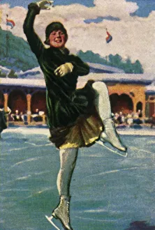 Norwegian figure skater and film star Sonja Henie, 1928. Creator: Unknown Norwegian figure skater and film star Sonja Henie, 1928. Creator: Unknown