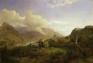 Professor Hans Gude Prints: Norwegian Highlands, 1858. Creator: Hans Gude