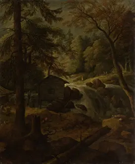 Mill Prints: Norwegian Landscape with Watermill on a Stream, c1670. Creator: Allart van Everdingen
