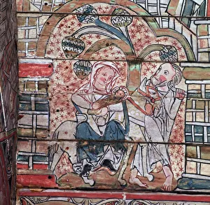 Norwegian painting of the flight to Egypt, 13th century