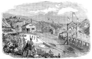 Bidder George Parker Prints: The Norwegian Trunk Railway - Eisvold Station, 1854. Creator: Unknown