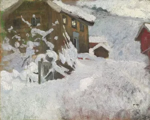 Snowy Prints: Norwegian Winter, probably 1896. Creator: Frits Thaulow