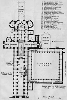 Ground Plan Prints: Norwich Cathedral, c20th Century. Artist: John Bartholomew