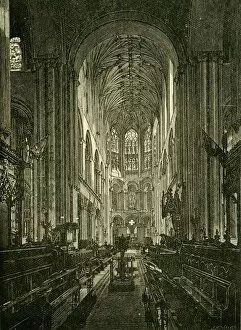 Vaulted Ceiling Gallery: Norwich Cathedral. The Choir, Looking East, 1898. Creator: Unknown