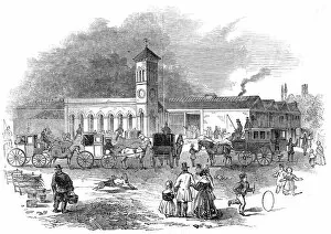 Carriages Collection: Norwich Station, 1845. Creator: Unknown
