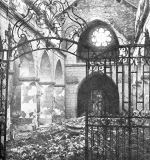 Rose Window Prints: Nos regions Devastees; Interieur de l'eglise de Maurupt (Marne)