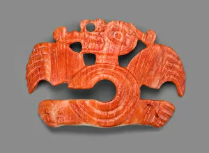Pre Columbian Collection: Nose Ornament in the Form of an Long-Nosed Saurian with C-shaped Body, A. D. 800 / 1200