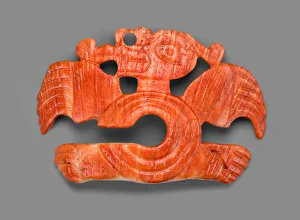 Mesoamerican Prints: Nose Ornament in the Form of an Long-Nosed Saurian with C-shaped Body, A. D. 800 / 1200