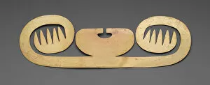 Pre Columbian Collection: Nose Ornament with Lateral Extensions in Suggesting Whiskers, Wings, or Fish Barbels, A. D