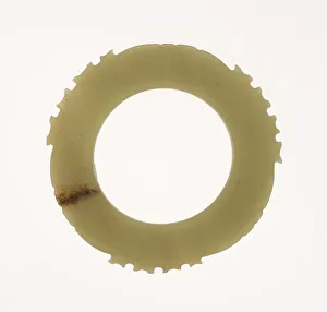Jadejade Prints: Notched Disc, Neolithic to Shang period, c. 2000-1500 B. C. Creator: Unknown