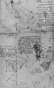 Notebook Prints: Notes on Astronomy and Study of a Horses Head, c1480 (1945). Artist: Leonardo da Vinci