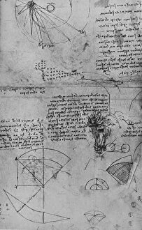Back To Front Gallery: Notes on Astronomy and Study of a Horses Head, c1480 (1945). Artist: Leonardo da Vinci