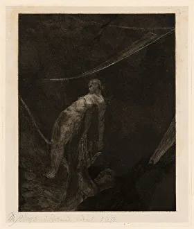 Drowned Prints: Back into Nothingness, plate fifteen from A Life, 1884. Creator: Max Klinger