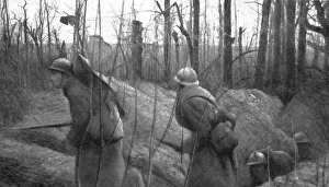 Notre attaque du 16 avril 1917; la sortie des tranchees, a 6 heurs du matin, 1917. Creator: Unknown
