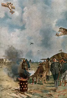 Landing Ground Prints: Notre Aviation de Guerre; Au centre de perfectionnement'; un renversement un peu