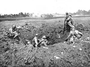 Tanks Prints: Notre Contre-Attaque du 11 juin 1918; pendant la progression de nos fantassins de trou
