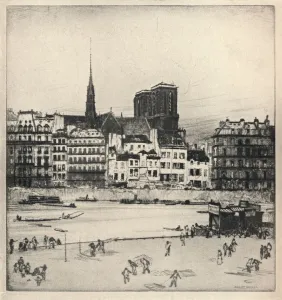 Lile De La Cite Prints: Notre-Dame, 1915. Artist: William Walker
